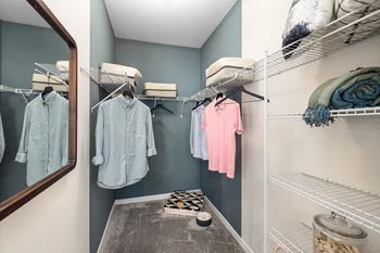 Spacious walk-in closets